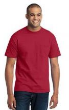 Port & Company Tall Adult Unisex 5.5-ounce, 50/50 cotton/poly Core Blend With Pocket Short Sleeve T-Shirt